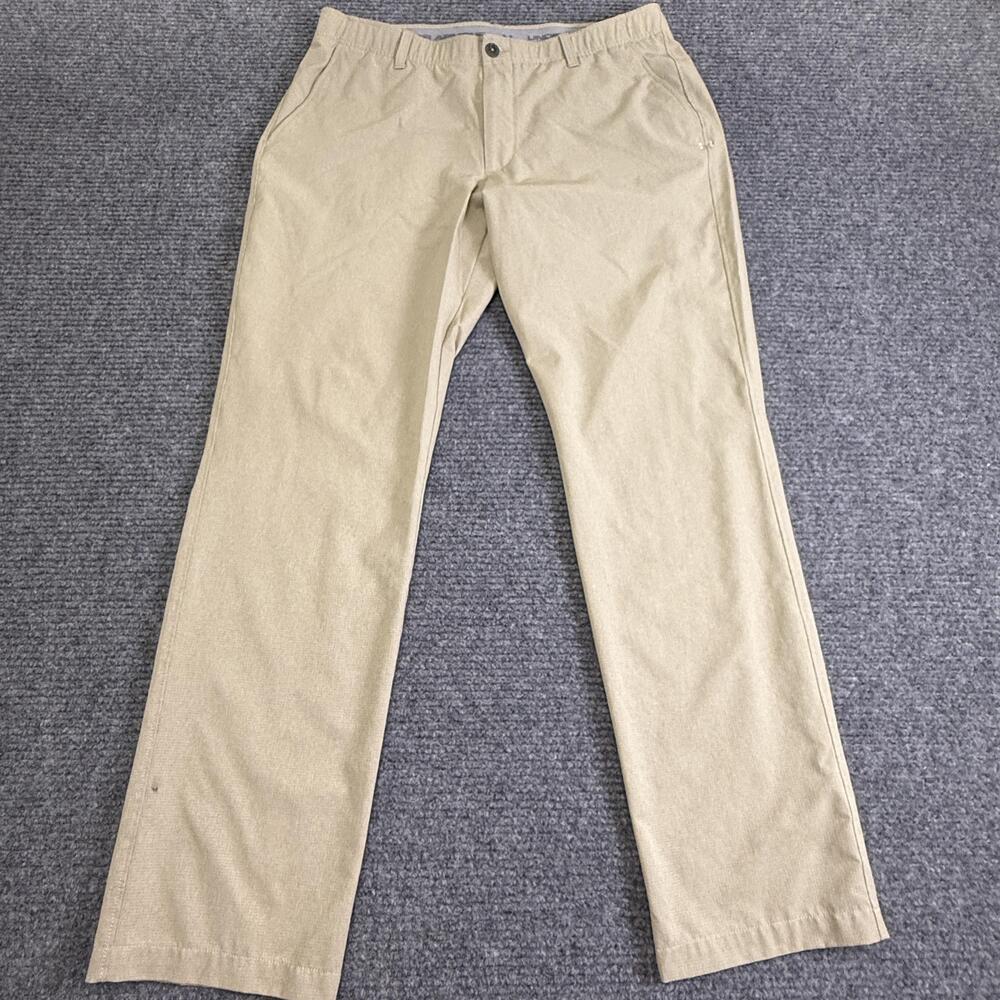 Under Armour Pants Mens 38x34 Beige Khakis Stretch Elastic Waist Performance